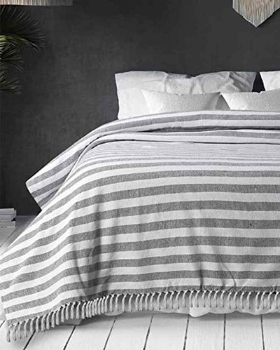 Beautiful Woven Striped Design Cotton Throw