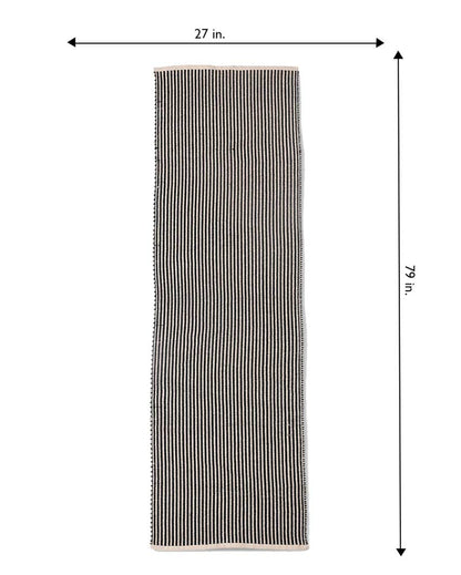 Black and White Cotton Floor Runner | 79x27 inches