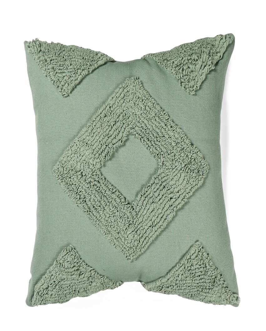 Soft Green Loop Tufted Cushion Cover | 18 x 18 inches