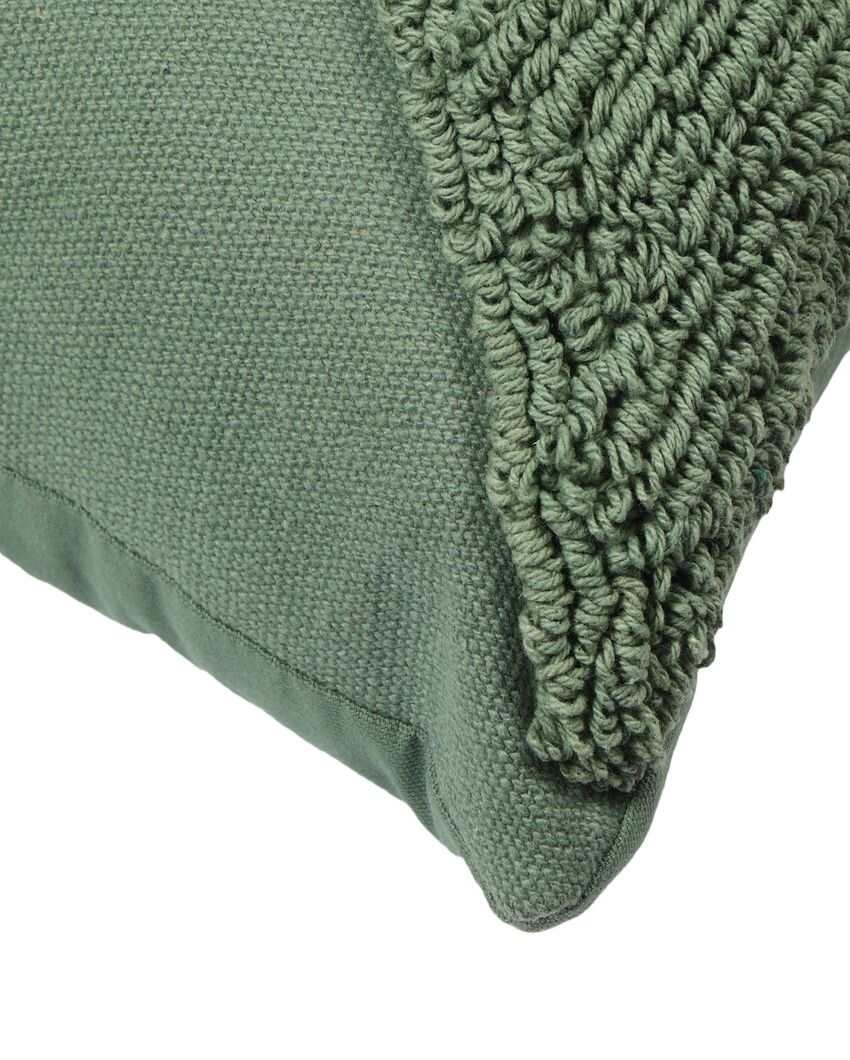 Soft Green Loop Tufted Cushion Cover | 18 x 18 inches