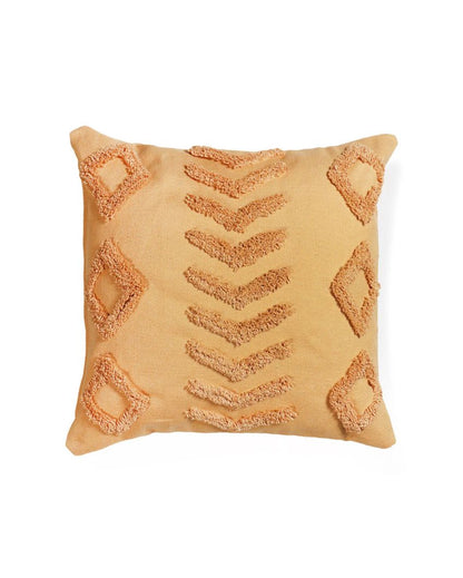 Mustard Tufted Cotton Cushion Cover | 18 x 18 inches