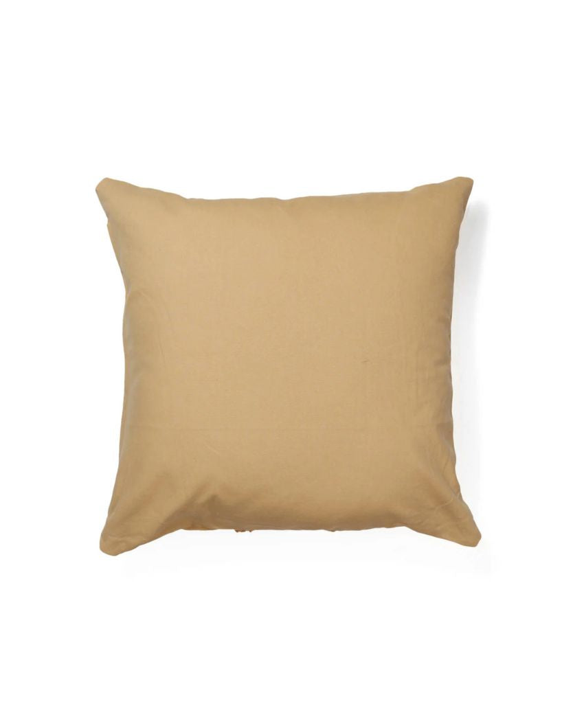 Mustard Tufted Cotton Cushion Cover | 18 x 18 inches