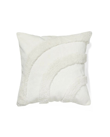 White Curves Cotton Cushion Cover | 18 x 18 inches