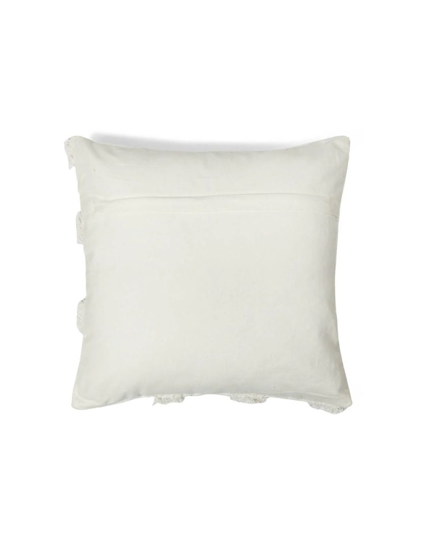 White Curves Cotton Cushion Cover | 18 x 18 inches