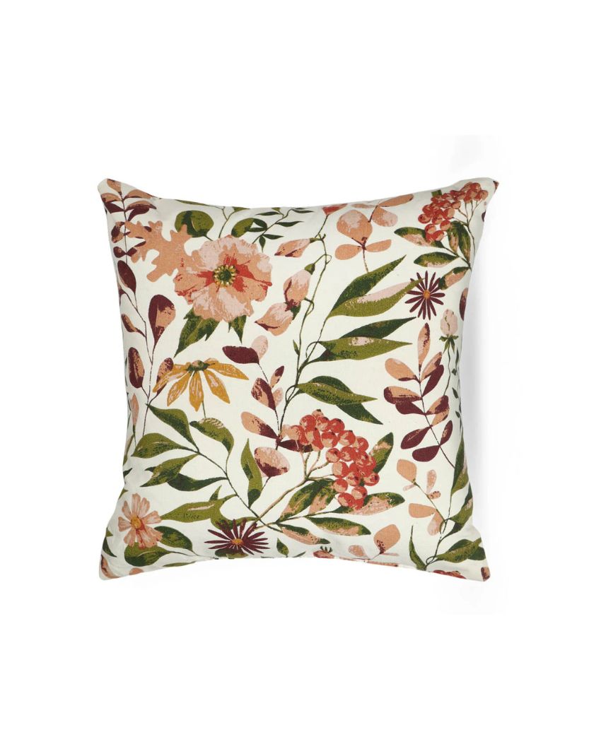 Vibrant Flora Cotton Cushion | 18 x 18 inches