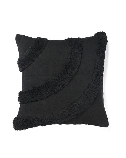 Black Curves Cotton Cushion Cover | 18 x 18 inches