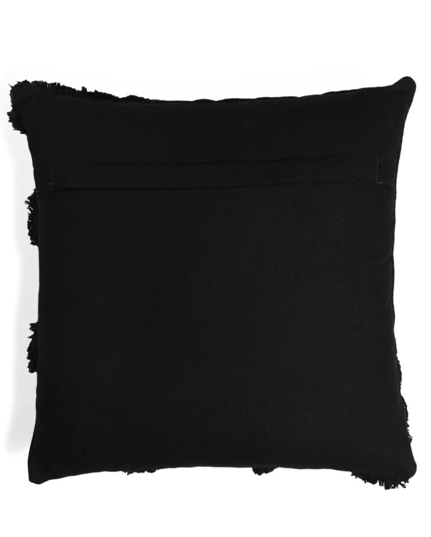 Black Curves Cotton Cushion Cover | 18 x 18 inches