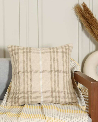 Plaid Cotton Cushion Cover | 18 x 18 inches