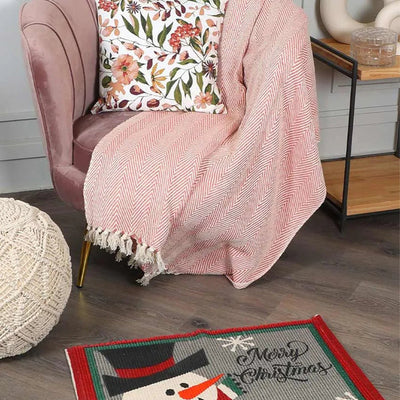 Snowman Cotton Rug | 29 x 18 inches