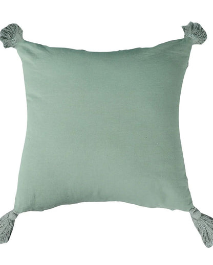 Green X-Tufted Cotton Cushion Cover | 18 x 18 inches