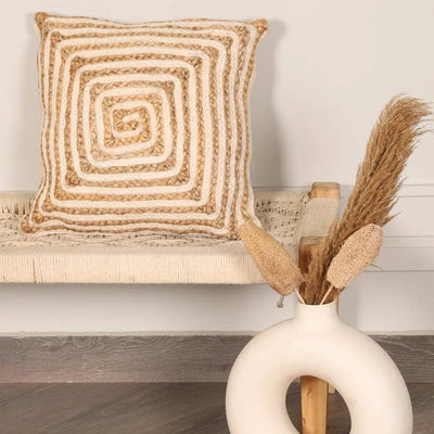 Dynamic Jute & Cotton Cushion Cover | 18 x 18 inches