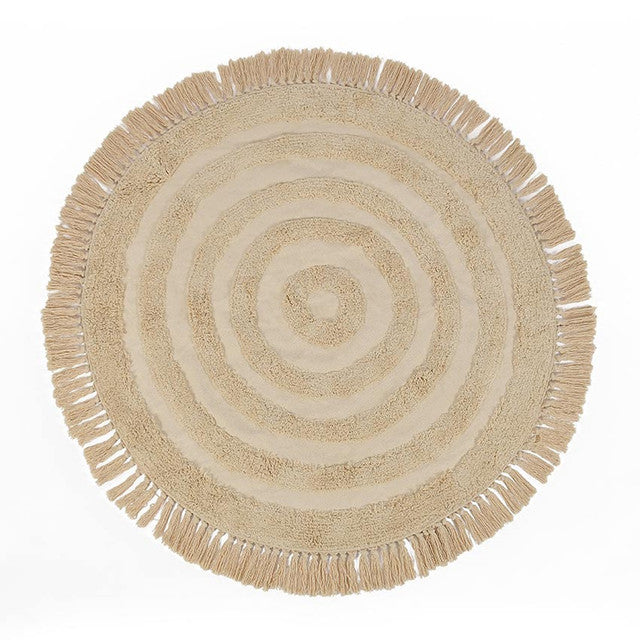 Round Natural Cotton Rug | 40 inches