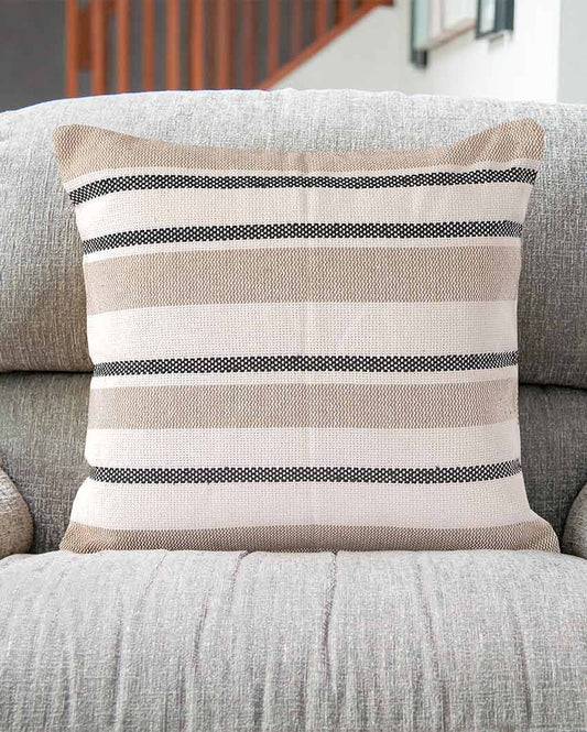 Chic Striped Cotton Cushion Cover | 18x18 inches