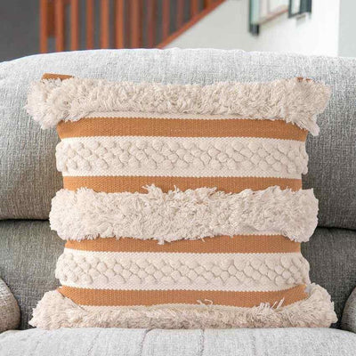 Boho Chic Chunky Tufted Cotton Cushion Cover