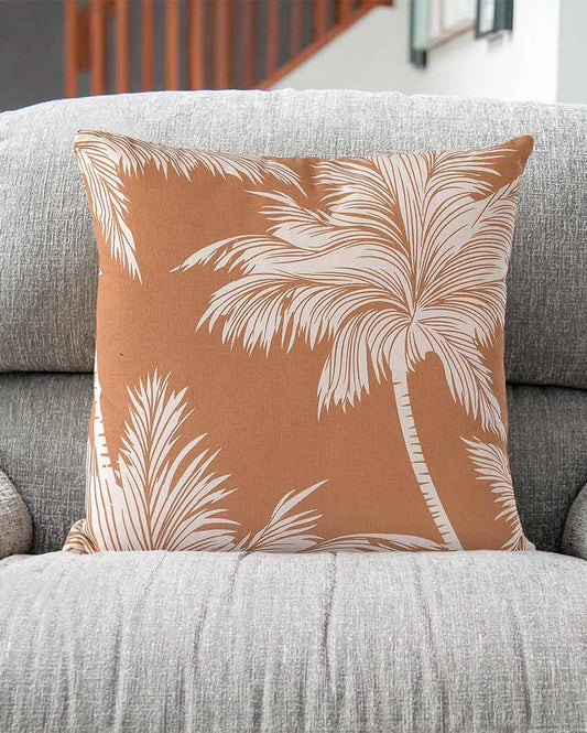 Palm Tree Cotton Cushion Cover | 18x18 inches