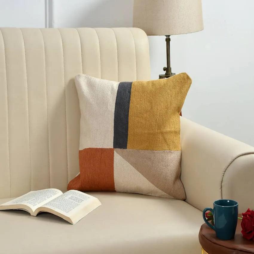 Geometric Cotton Cushion Cover | 18 x 18 inches