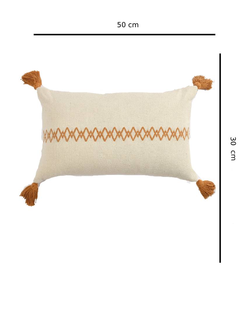 Mustard Woven Cushion Cover | 20 x 12 inches