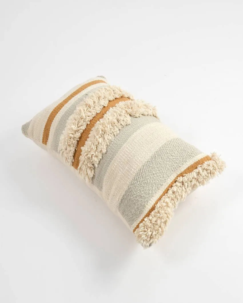 Neutral Tones Abstract Cotton Cushion Cover | 20 x 12 inches