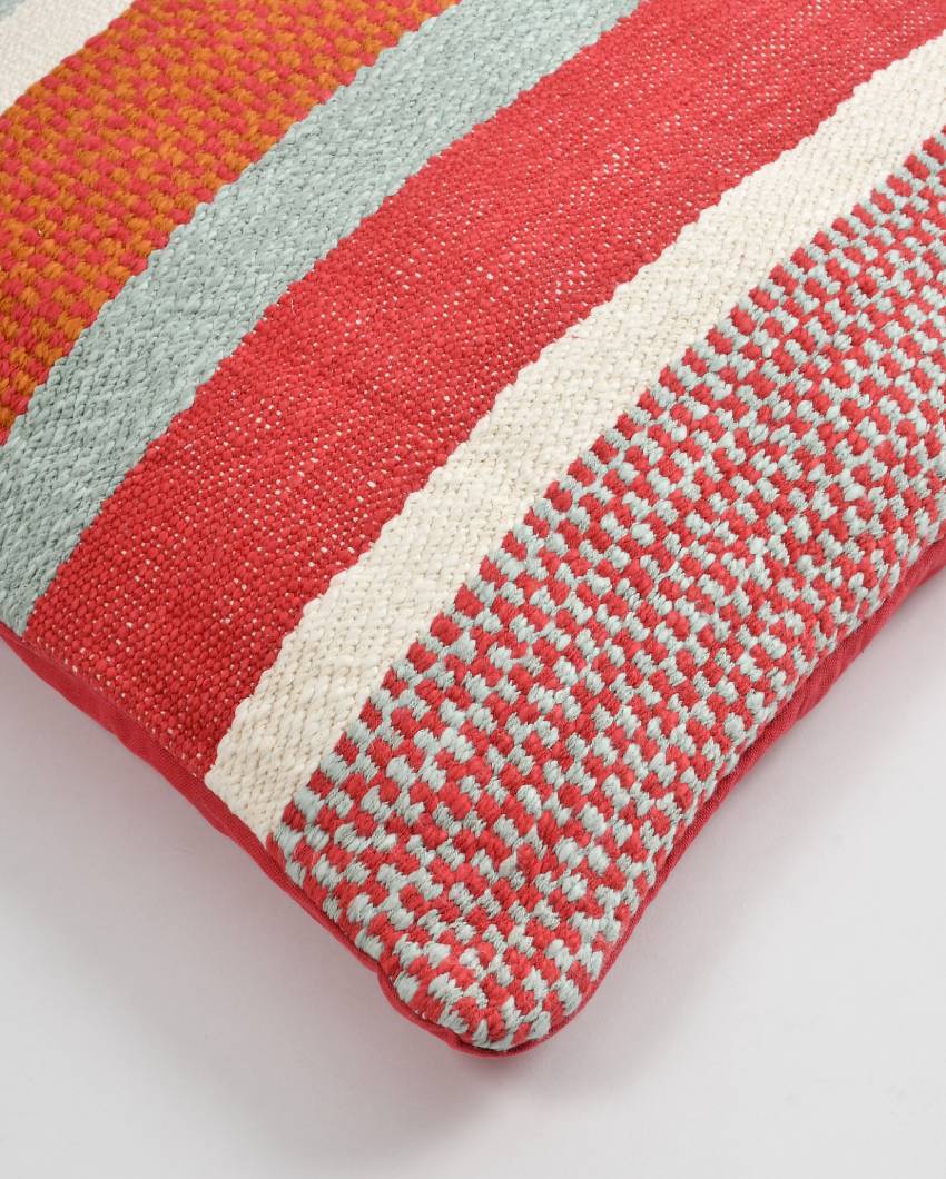 Multi Striped Cotton Cushion Cover | 20 x 20 inches