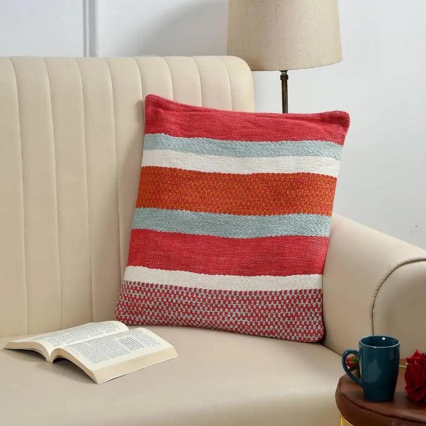 Multi Striped Cotton Cushion Cover | 20 x 20 inches