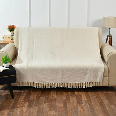 Chevron Sofa Cotton Throw with Tassel | 63 x 47 inches