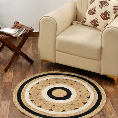 Braided Round Reversible Jute Rug | 35 inches