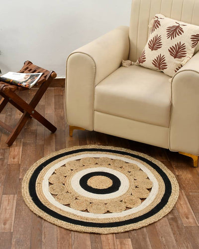 Braided Round Reversible Jute Rug | 35 inches