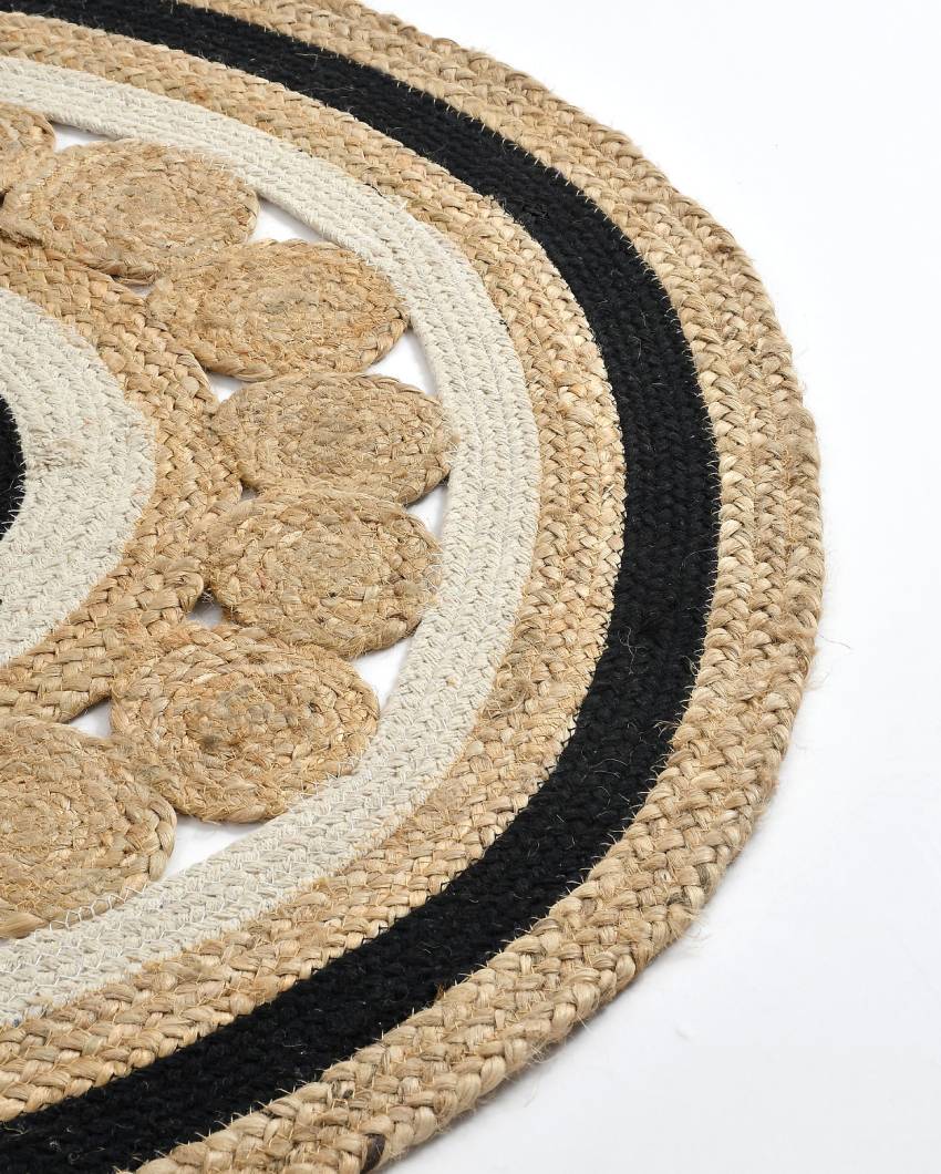 Braided Round Reversible Jute Rug | 35 inches