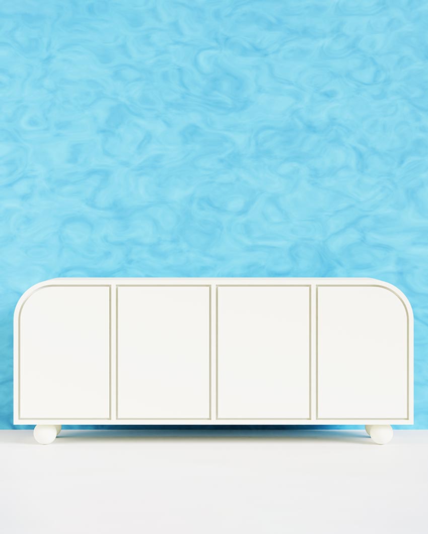 Stylish White Santorini Sideboard | 71 x 16 x 30 inches