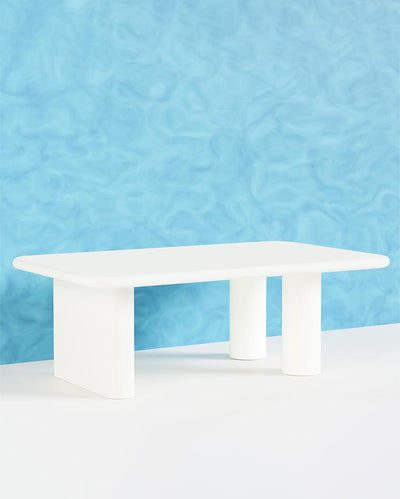 Sleek White Santorini Coffee Table | 51 x 32 x 17 inches