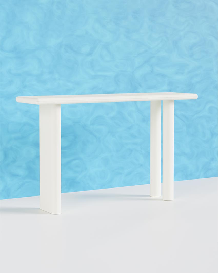 Elegant White Santorini Console Tables | 20 x 14 x 16 inches