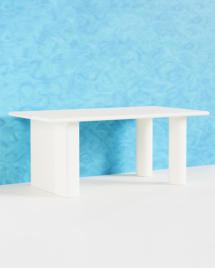 Spacious White Santorini Dining Table | 79 x 39 x 30 inches