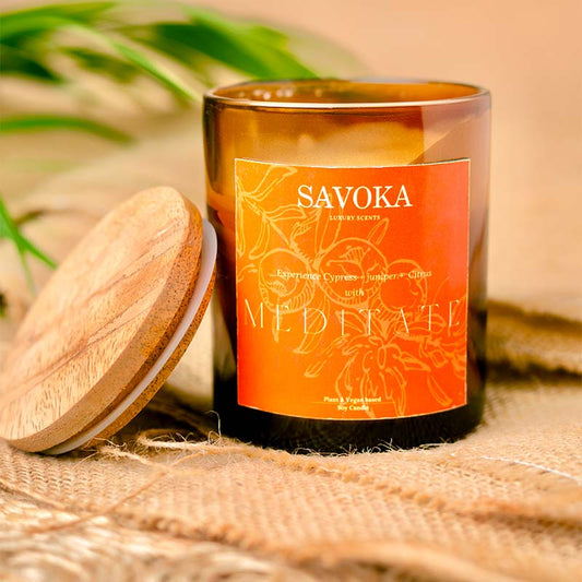 Savoka Meditate Soy Candle I Cypress, Juniper & Citrus Default Title