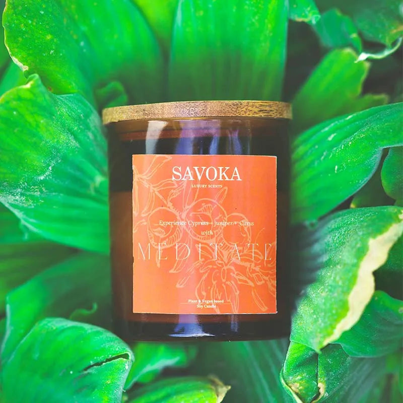 Savoka Meditate Soy Candle I Cypress, Juniper & Citrus Default Title