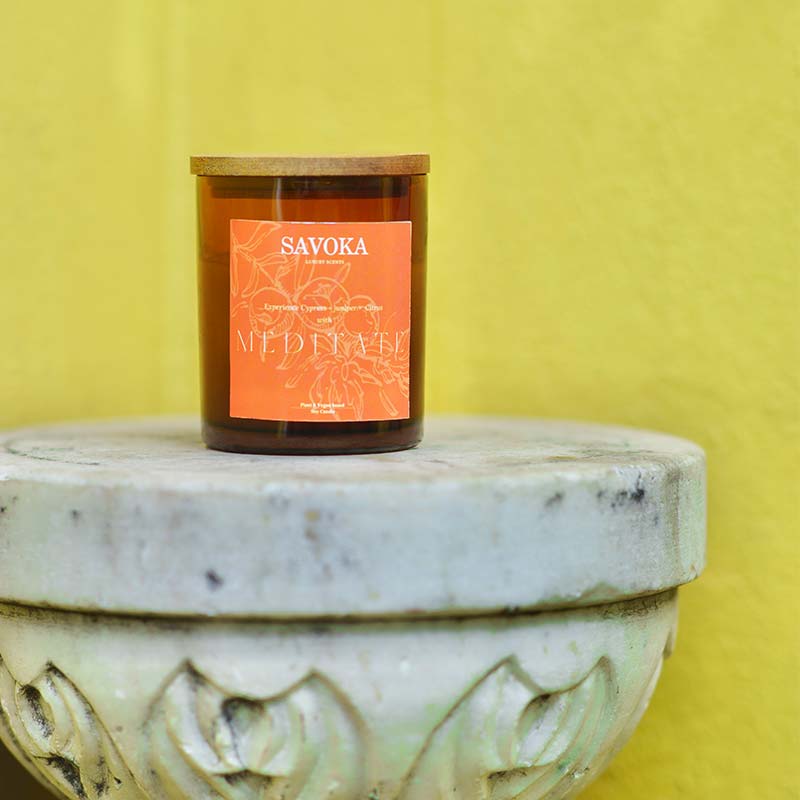 Savoka Meditate Soy Candle I Cypress, Juniper & Citrus Default Title