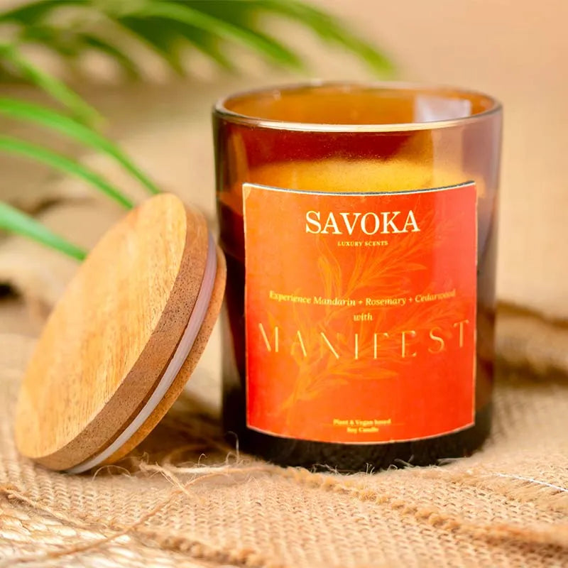 Savoka Manifest Soy Candle I Mandarin, Rosemary & Cedarwood Default Title