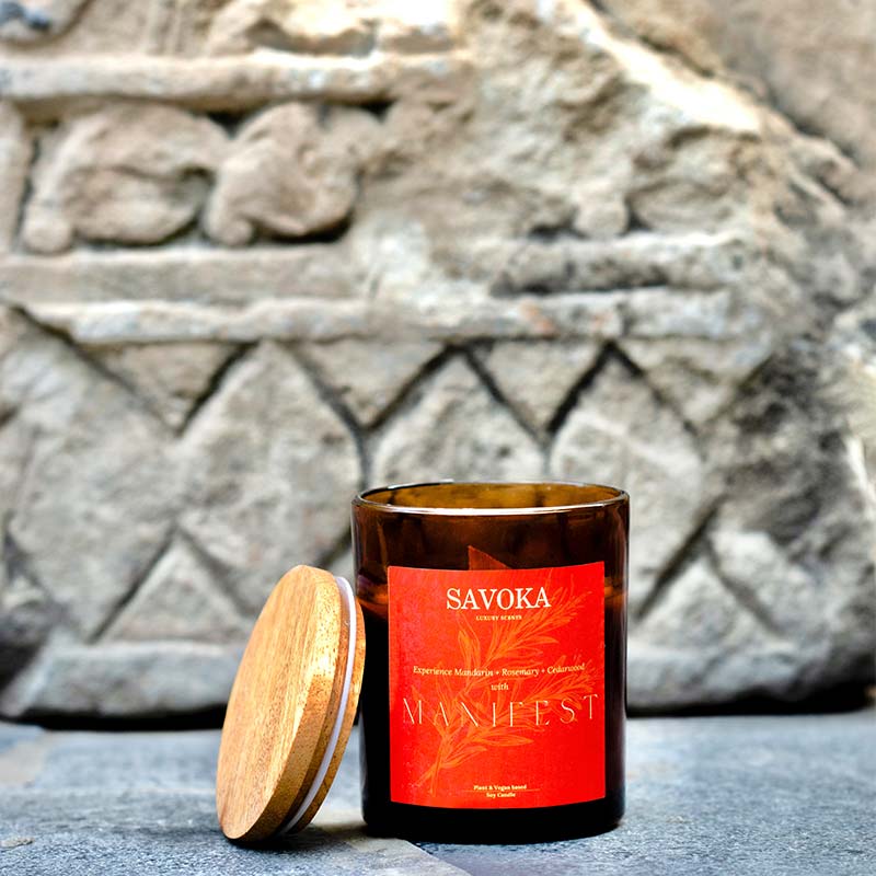 Savoka Manifest Soy Candle I Mandarin, Rosemary & Cedarwood Default Title