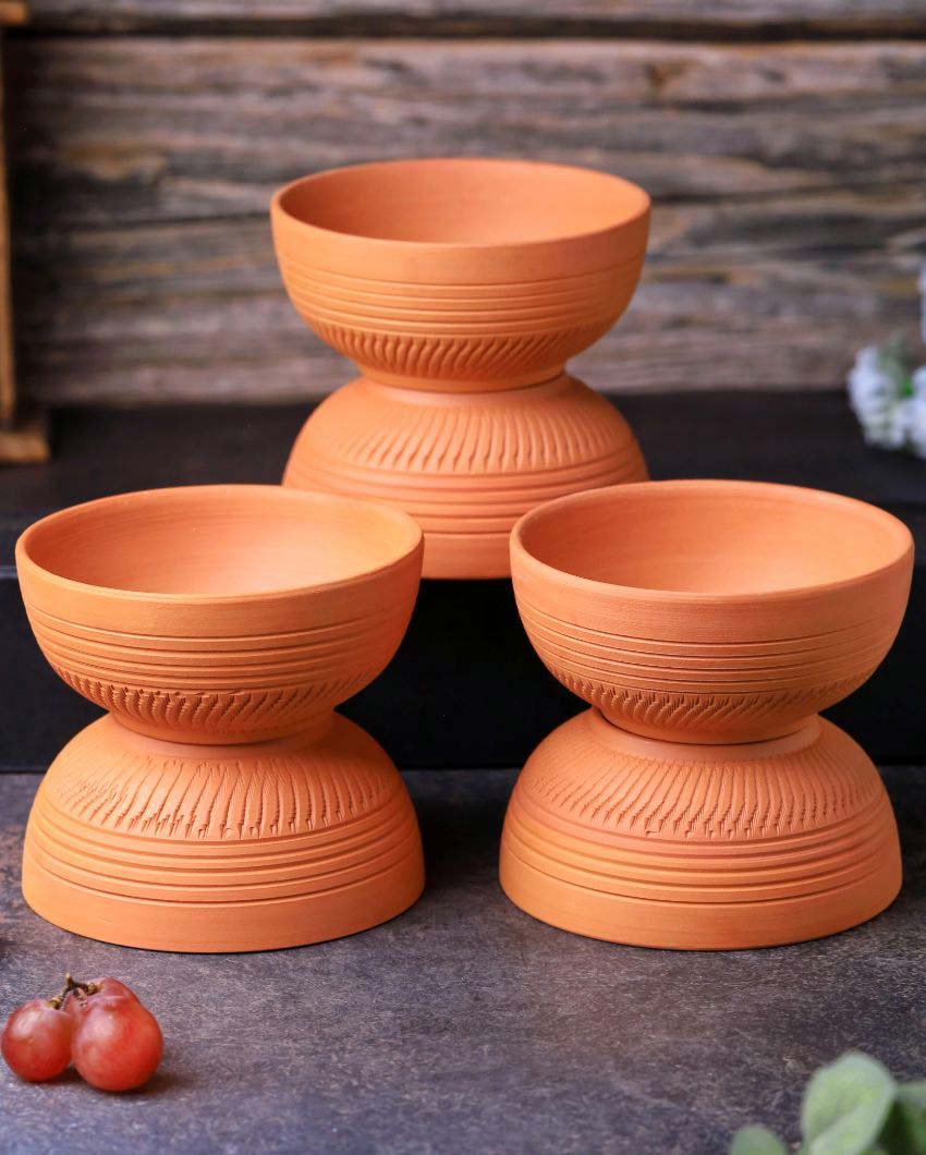 Dry Fruits Special Terracotta Bowls | 4 x 2 inches