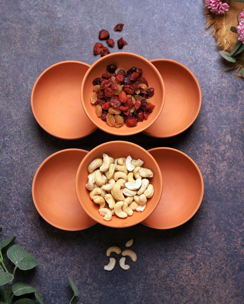 Dry Fruits Special Terracotta Bowls | 4 x 2 inches