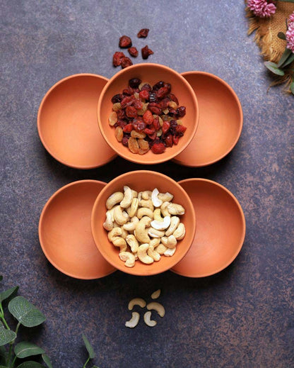 Dry Fruits Special Terracotta Bowls | 4 x 2 inches