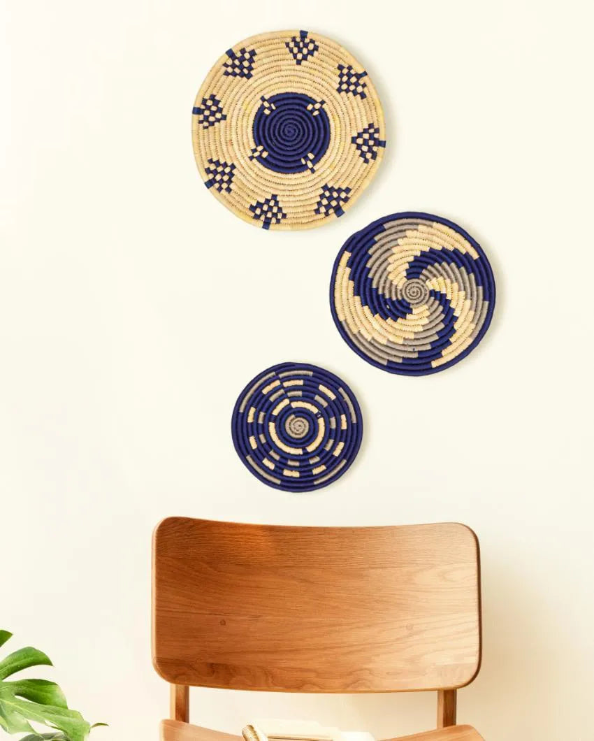 Chakra Indigo Design Sabai Baskets Home Décor Wall Art | Set of 3