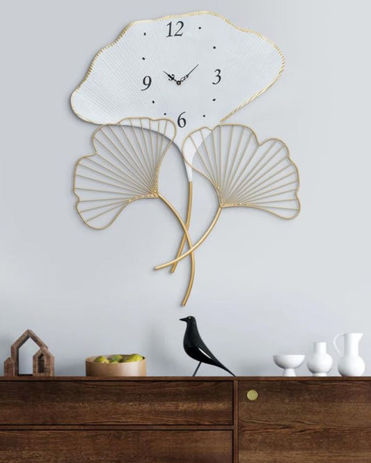 Three Leaf Metal Wall Clock