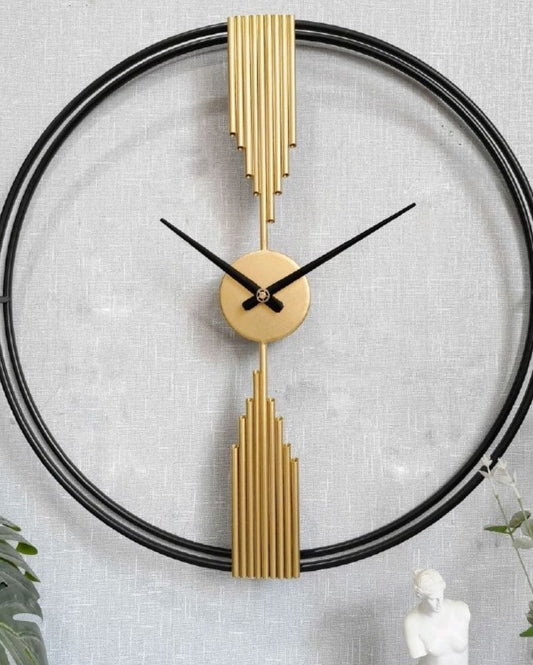 Gold Tower Metal Wall Clock