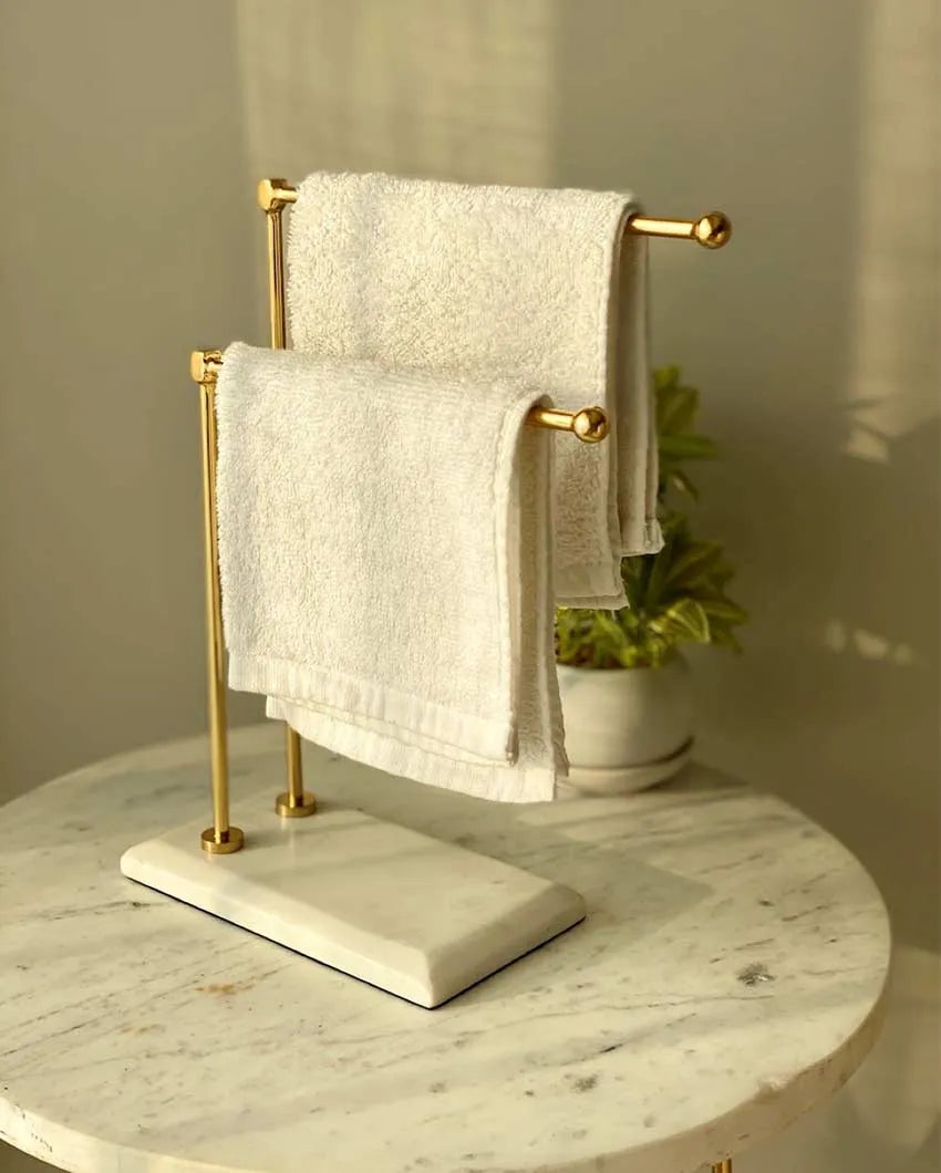 Melrose Hand Towel Stand White & Gold