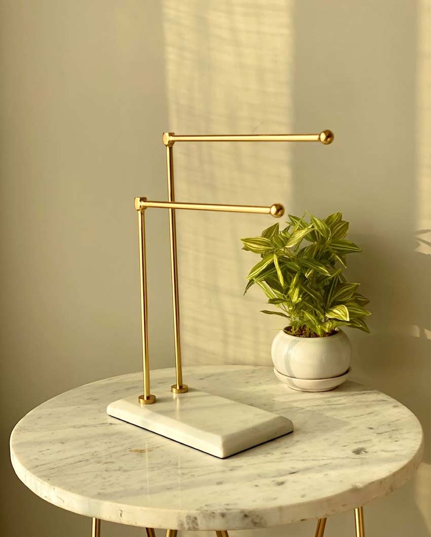 Melrose Hand Towel Stand White & Gold