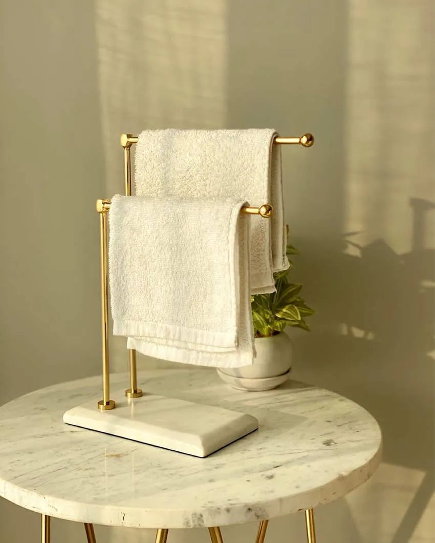 Melrose Hand Towel Stand White & Gold