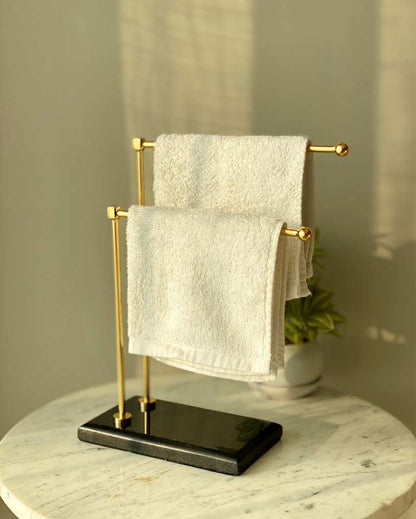 Melrose Hand Towel Stand Black & Gold