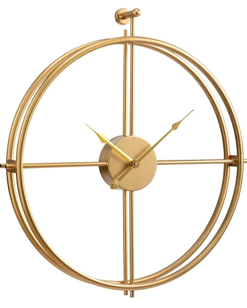 Modern Gold Double Ring Metal Wall Clock