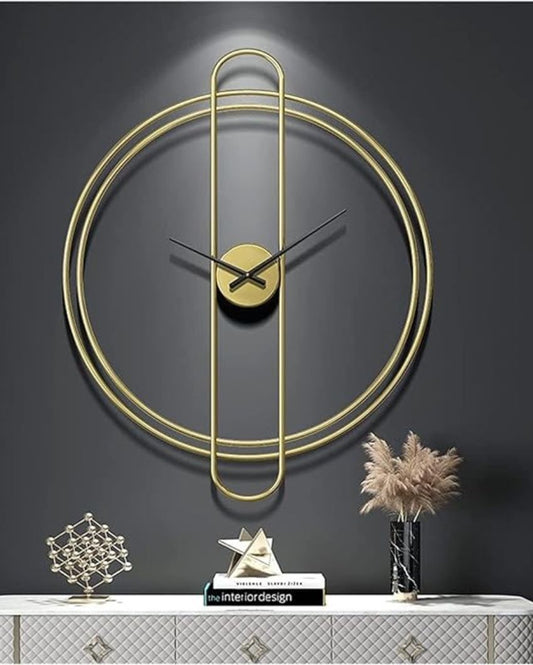 Black Double Ring Capsule Metal Wall Clock