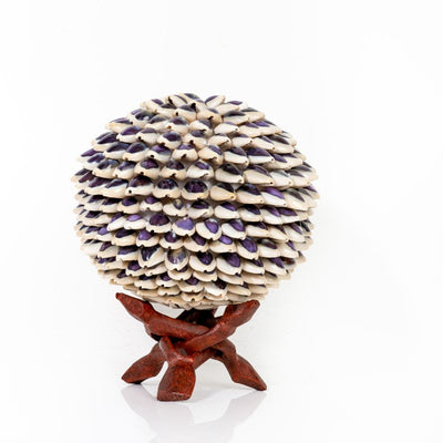 Elegant Blue Cowry Shell Decorative Ball Showpiece